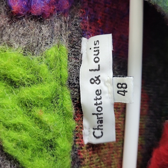 Charlotte & Louis Wool Blend Colorful Jacket Size EU 48 / US 16 - Picture 6 of 12